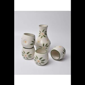 Temp-tations Set of 4 Old World Grip Cups with Carafe Green